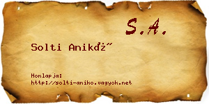 Solti Anikó névjegykártya